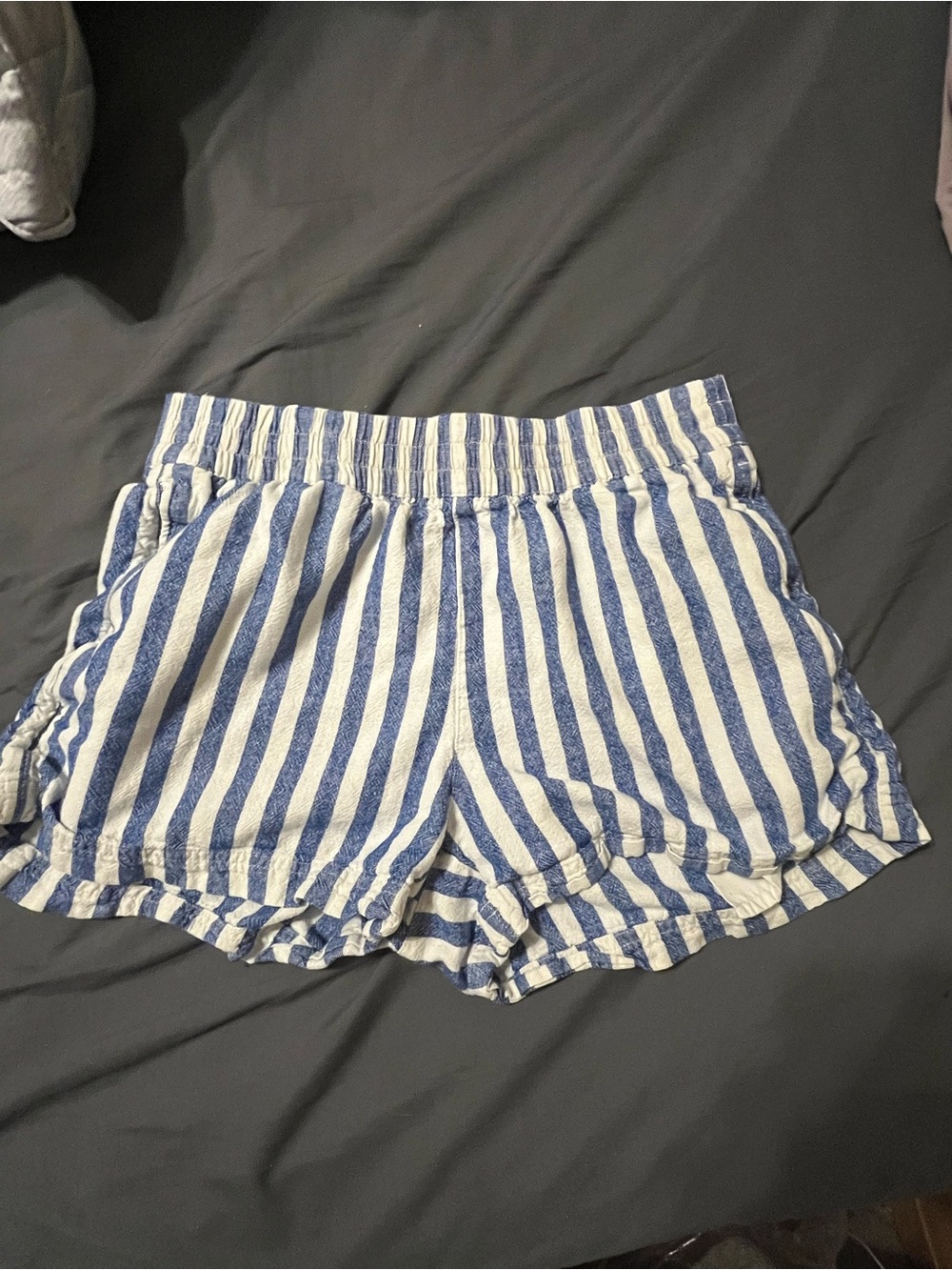 Old Navy Blue and White Striped High Waist Shorts